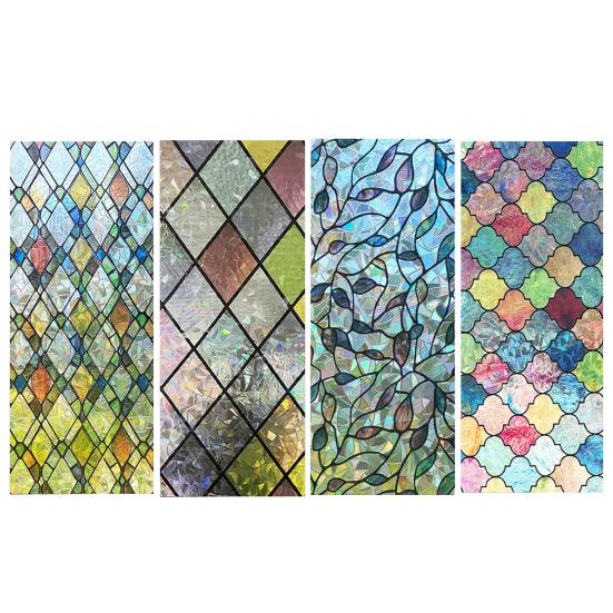 Folia Prywatnościowa na Okno 3D Dekoracyjna Matowa Statyczna Adhezja Usuwalna Wielokrotnego Użytku Dom Biuro Łazienka Blokująca Promieniowanie UV Naklejka na Szkło Pokrycie