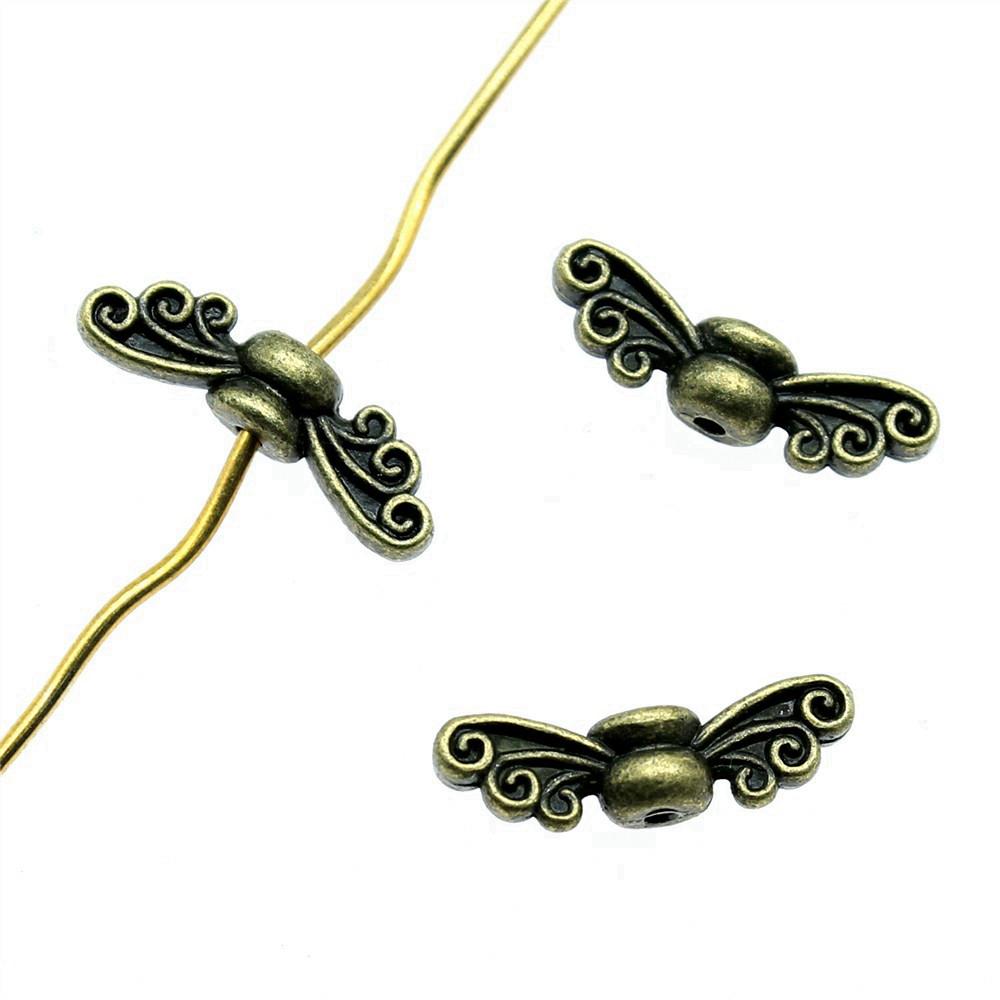 Angel Wing Beads Spacer Small Hole Butterfly Charms For Spiritual Jewelry
