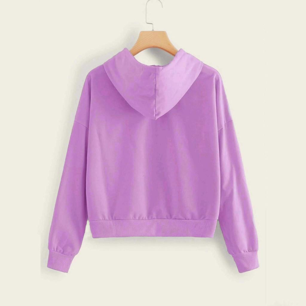 Women Casual Long Sleeve Zipper Pocket Shirt Hooded Sweatshirt Tops