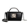 2025 New Korean Style Fashion Small Square Bag, Versatile and Unique Handbag with Textured Lock and Chain, Shoulder Bag and Crossbody Bag