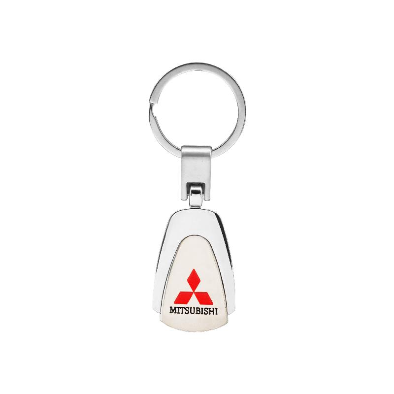 For Mitsubishi Lancer 9 10 Asx Outlander 3 Pajero L200 3D Metal+Leather Car KeyChain Key Ring Chain Auto Styling Accessories