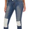 Women's 10DB50350 Distressed Long Jeans with Slim-Cut Hems