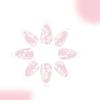 Press On Nail Almond Shaped Fake Nail Glossy Stick On Nail Natural Full Cover False Nail Acrylic Glues On Nail for Women