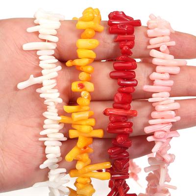 Natural Stone Coral Beads 6x15mm Irregular Shape Loose Spacer Stone Beads for Jewelry Making DIY Necklace Bracelets Accessoires
