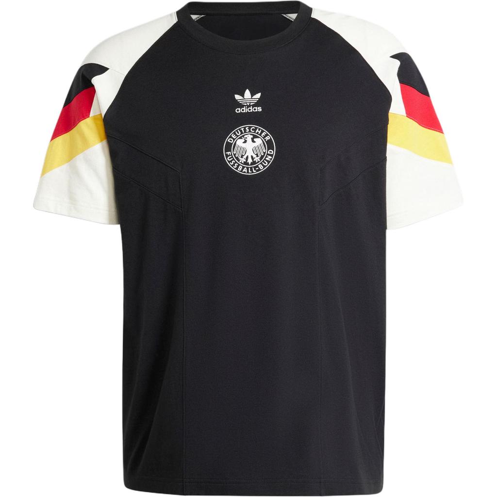 Adidas Originals Germany Euro Cup Comfort Jersey with Round Neck and Short Sleeves Men Tops Black IY7052