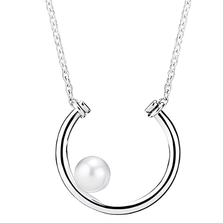Pandora Oval Pearl Pendant Necklace Women necklace Silver 397526P Box
