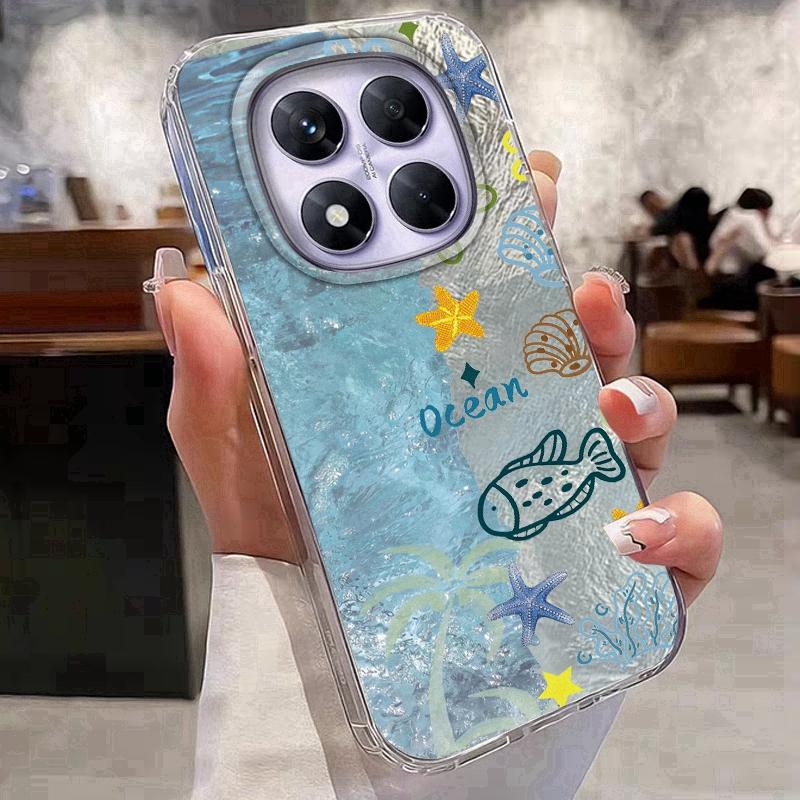 Seashell Starfish Case For Samsung A56 A16 A17 S24 S25 FE Xiaomi Redmi Note 14 13 Pro 14C A5 Huawei Honor 400 200 Lite Pro iPhone 16 Shockproof Cover