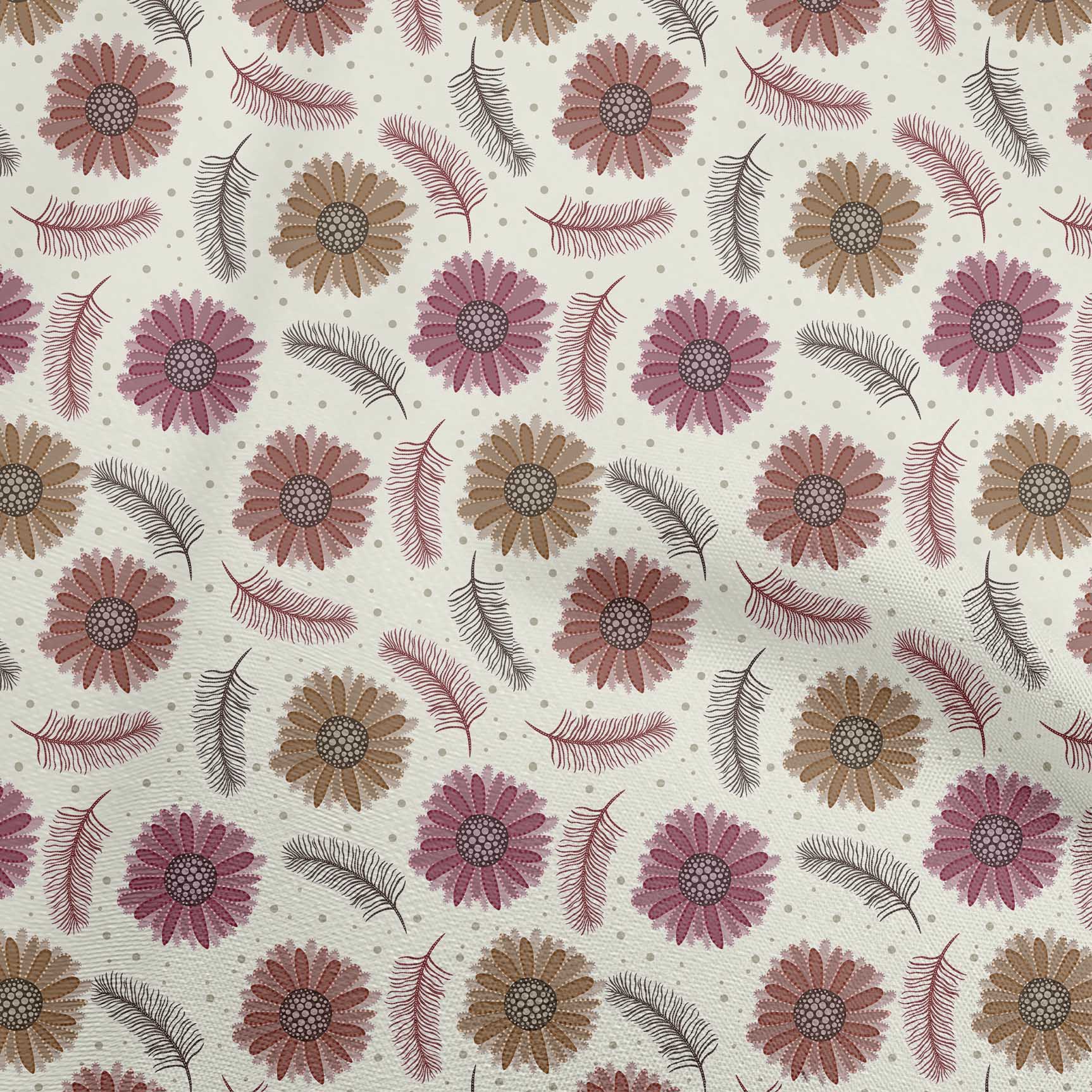 

oneOone Cotton Flex Green Fabric Dotted Floral Diy Clothing Quilting Fabric Print Fabric By Yard 40 Inch 42 Inch Wide - Viscose Chiffon коричневий