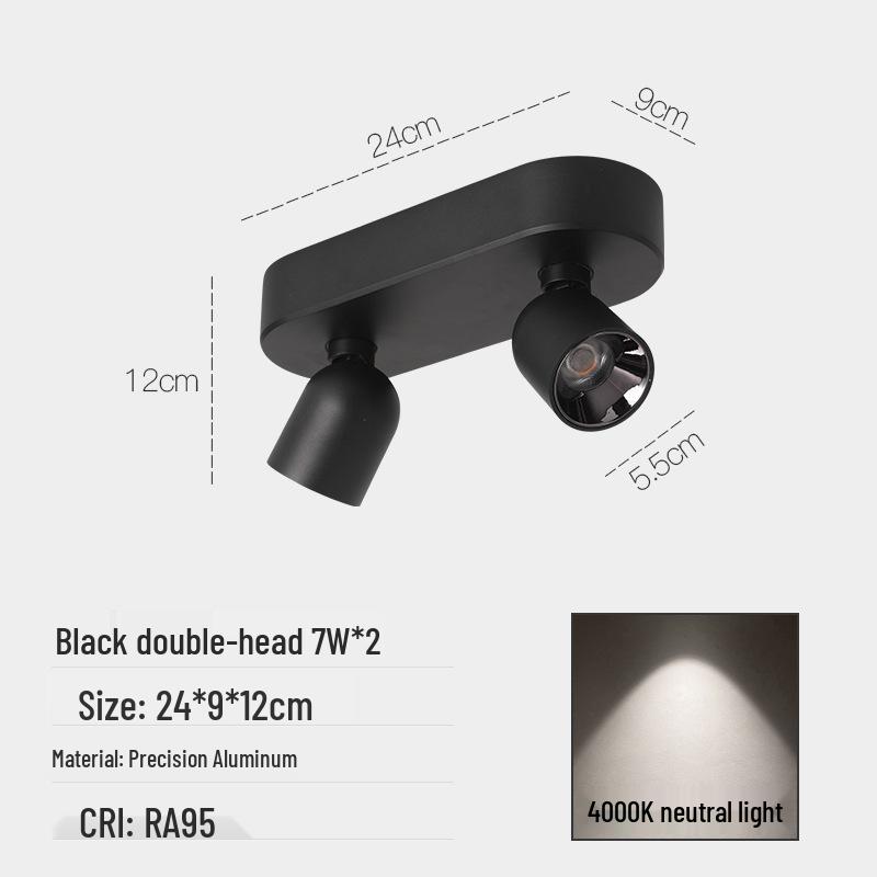 Adjustable Anti-Glare Folding Ceiling Spotlight with High Color Rendering for Household or Picture Lighting