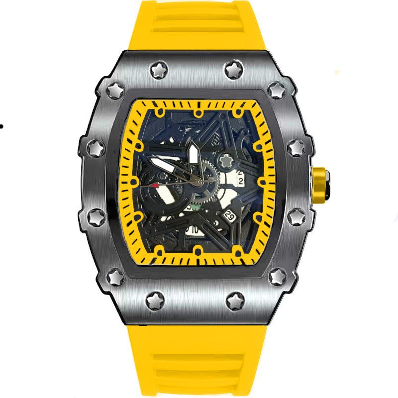 High-Value Fashion Quartz Watch Trendy Luminous Five-Pointed Star Barrel-Shaped Men'S Watch