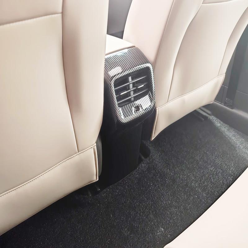 For MG S5 MG ES5 2025 2026+ ABS Carbon Fiber Car Rear AC Air Outlet Vent Frame Cover Trim Anti Kick Plate Interior Accessories