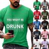 Men's Quirky Casual Loose Fit Letter Print T-Shirt for Daily Wear