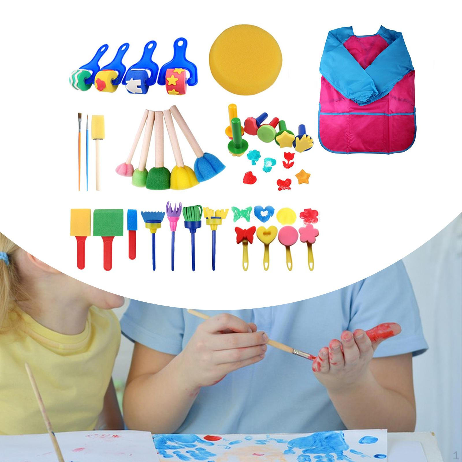 

Художественные принадлежности для детей с губками-кистями и губками для рисования Rose Red Cloth