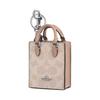 New COACH Coated Canvas Earphone Case Mini Women's Beige CX069-SVPWH
