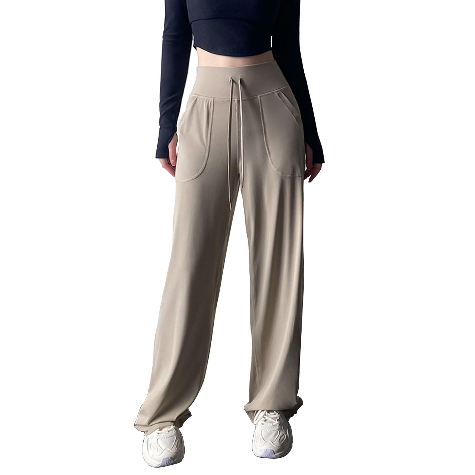 

Yodilala Yoga Long Jogger Loose XL Women s Leggings, Pants, Moisture-Wicking, Quick-Drying, High-Waisted Pants, Fit, Khaki,