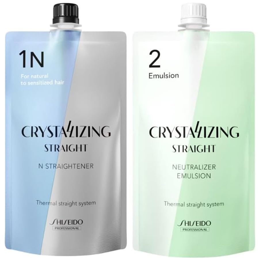 

Shiseido Crystallizing Straight N Straightener 1-е средство для волос с низкой и средней степенью повреждения 2 эмульсии по 400 г каждая +