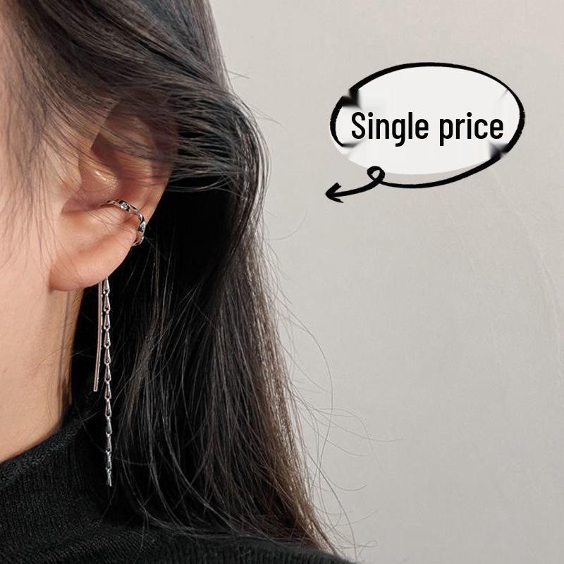 European & American Twist Long Tassel Clip-On Ear Cuff for Women