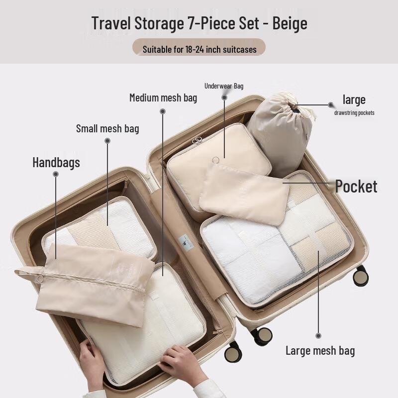 

MIAOQIAO Travel Clothes Organizer Bag Set 7-Piece Set