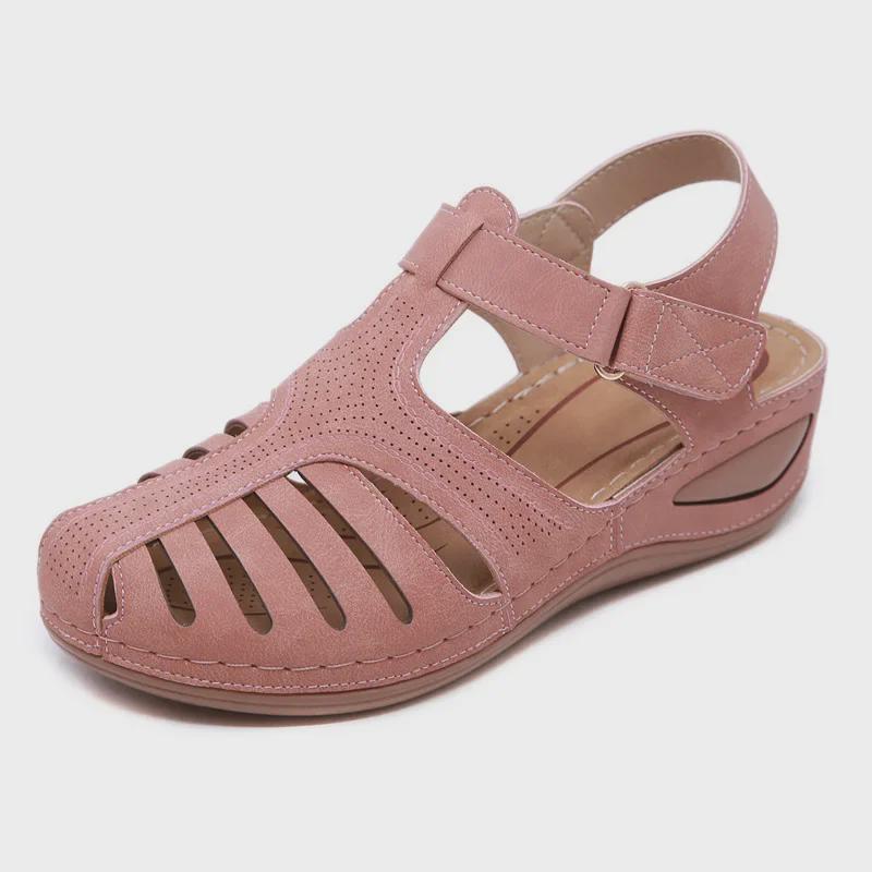 2023 Women's Large Size Hollow Wedge Round Toe Non-Slip Sandals - European & American Style