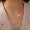 Skyrim Stainless Steel Gold Color Chain Necklace Women Minimalist Cuban Paperclip Twisted Snake Chain Fashion Jewelry Wholesale