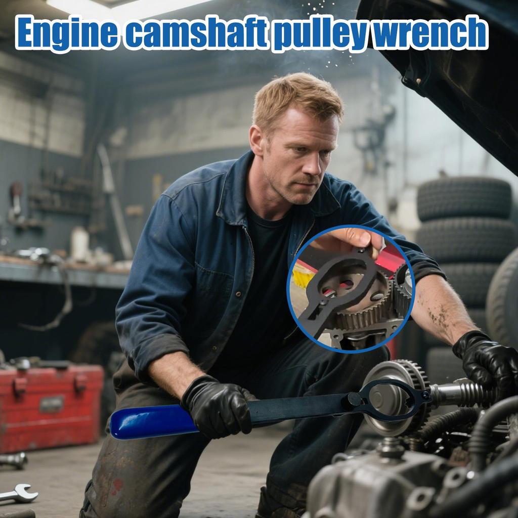 Adjustable Camshaft Pulley Wrench Tool, Professional Pulley Holder for Engine Maintenance, Automotive Repair Tool for Car Truck