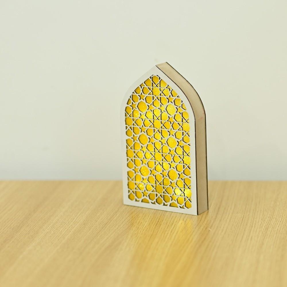 Moon Eid Desktop Ornament Creative Eid Wooden Decoration Handmade Night Light Ornament Wedding