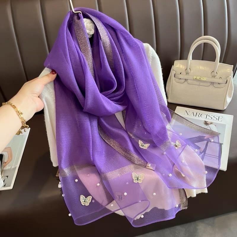 Foulard in Seta Ispirato alle Farfalle con Stile Elegante per Accessori Moda Primavera Estate