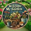 1pcs rural style "Welcome to My Garden" wooden wall art logo, suitable for home kitchens, gardens, and offices