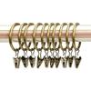 Pack of 10 Multipurpose Metal Curtain Rings with Clips 25 mm Interior Diameter for Curtain Rod, Drapery Hangers Easy Installation for Home Decors