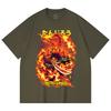 230 Gsm 100% Cotton Demon Slayer V107 Tanjiro Print Unisex Heavy Cotton T Shirt