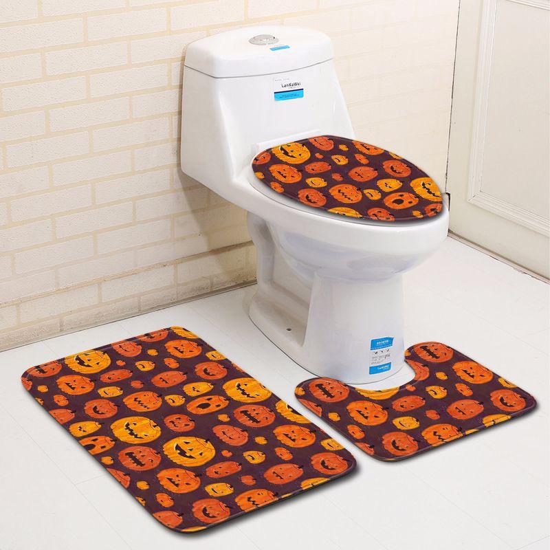 Thanksgiving Bathroom Toilet Three-Piece Floor Mat Doormat Bathroom Carpet