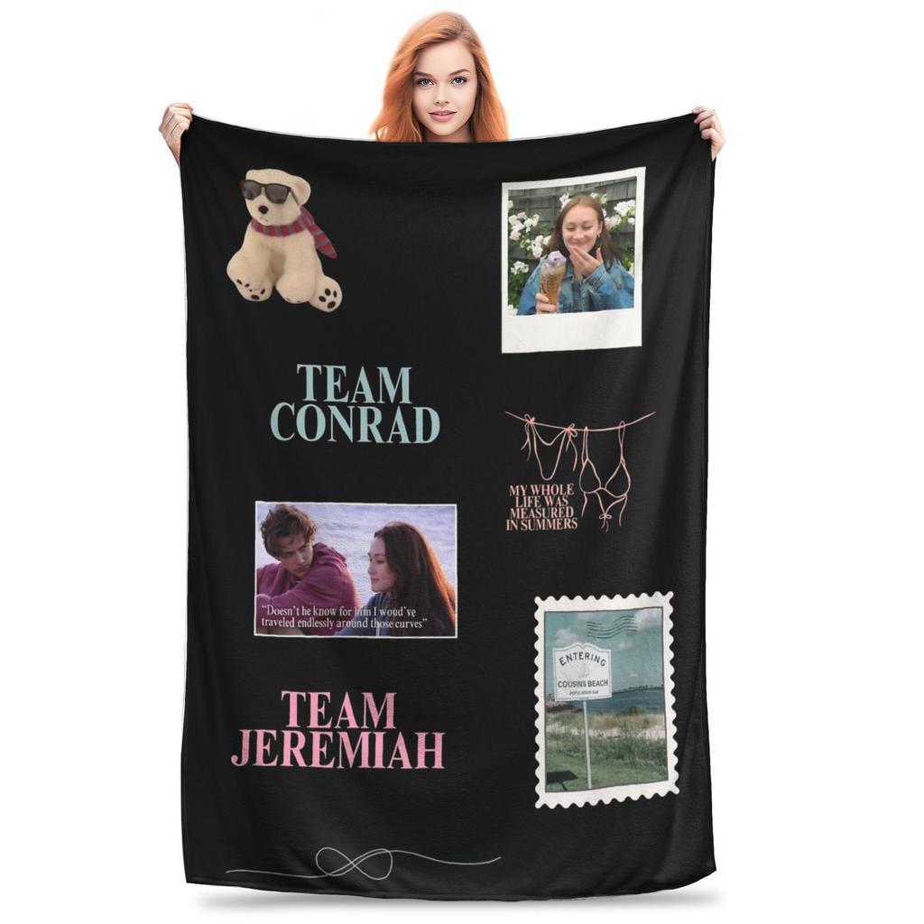 Conrad Fisher TSITP Decke Der Sommer, in dem ich hübsch wurde Plüsch Neuheit Warme Überwurfdecke für Bettwäsche Lounge Ganzjahres