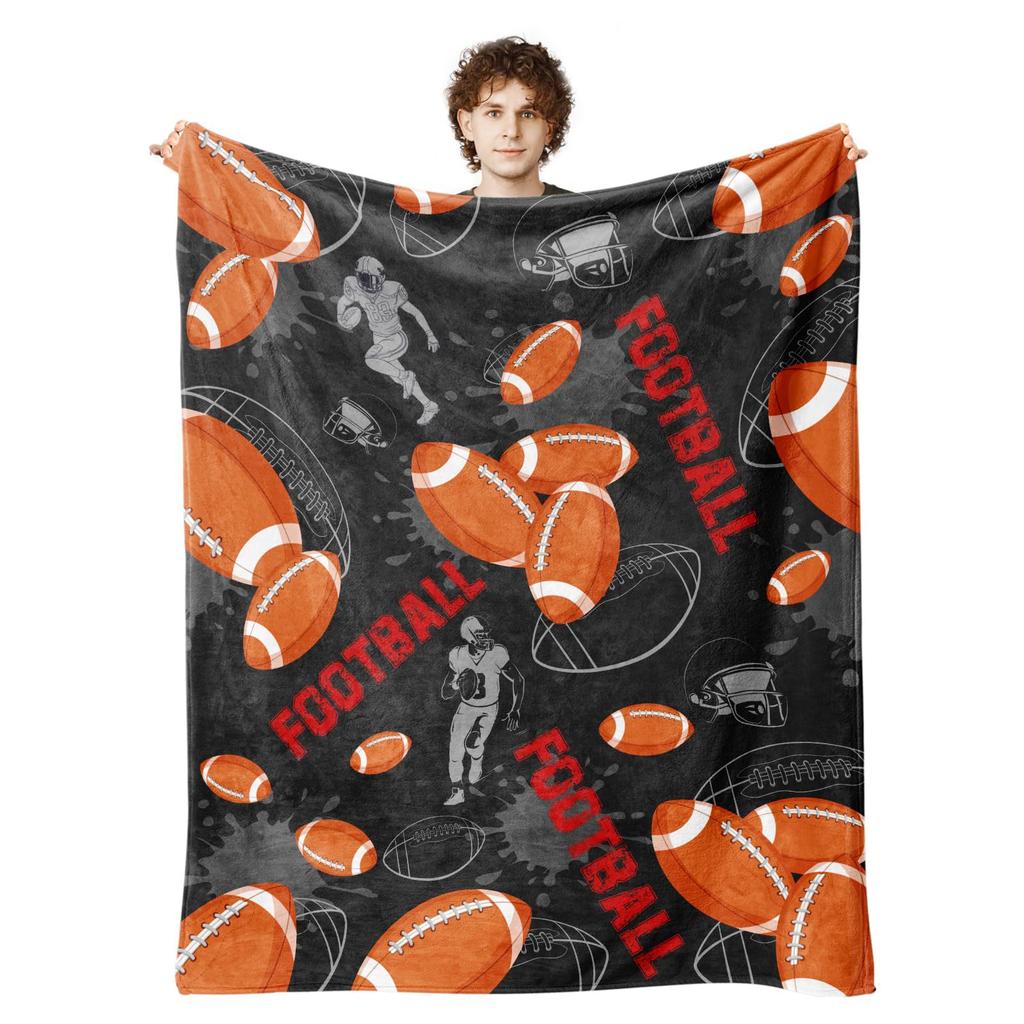 Rugby-Muster digital bedruckte Polyester-Schlafzimmer-Samt-Flanell-Decke Fleece-weiche Sofa-Überwurfdecken für Betten