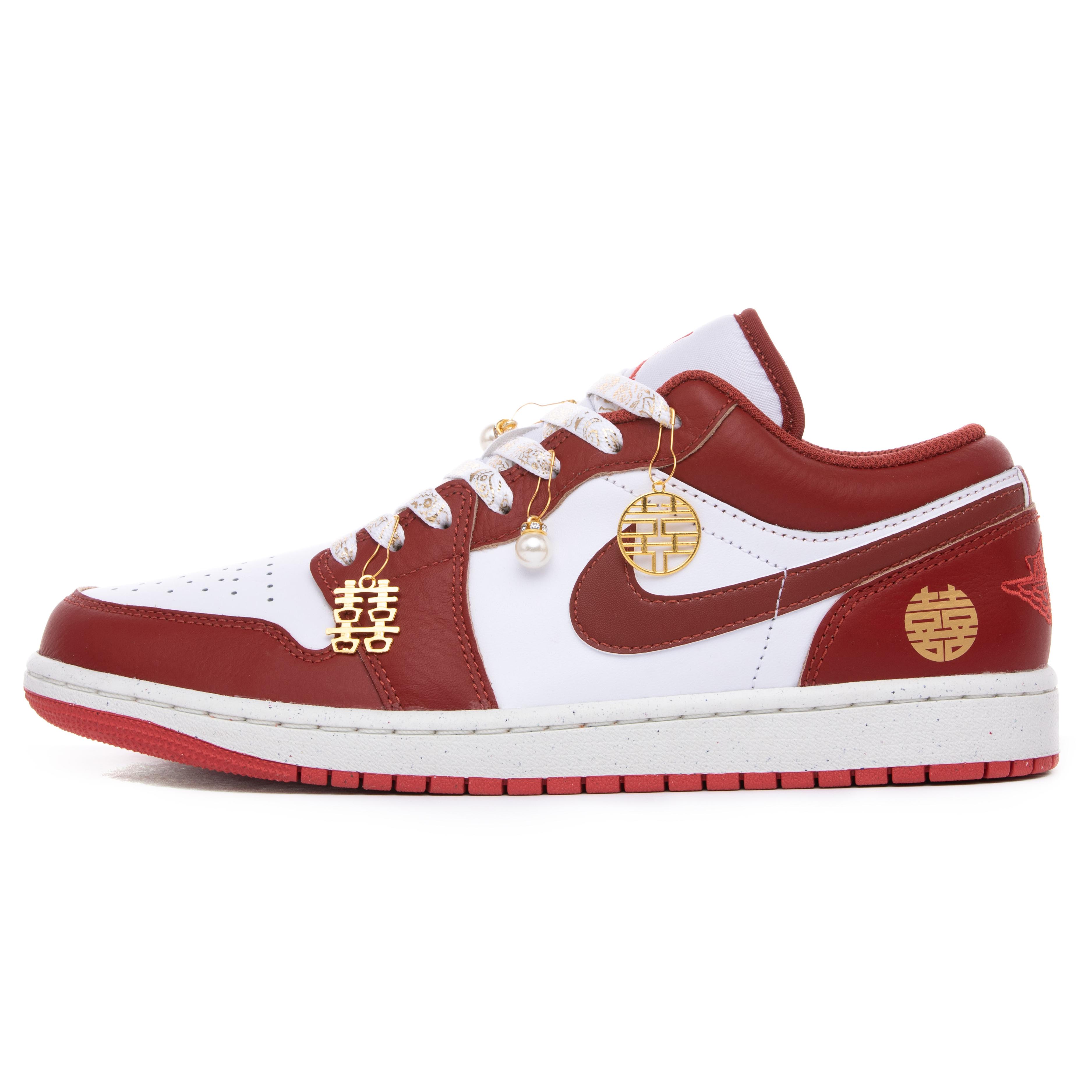

Jordan Air Jordan 1 Low top Vintage Basketball Shoes Men s White Red Gold FJ3459-160(Team-) 44
