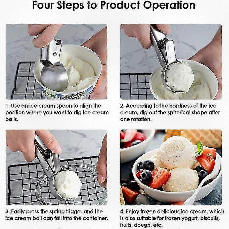 Premium Cream Scoop with Trigger and Comfortable Antifreeze Handle, Ideal for Serving Frozen Yogurt