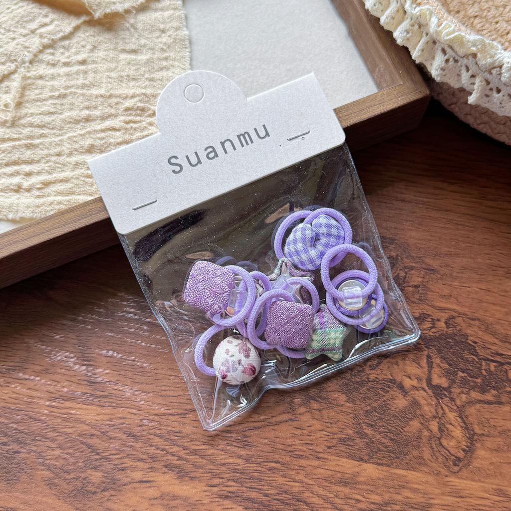 Neue Kinder lieben Karomuster Rundes Bohnen Haarband Gummiband Basic Hochelastisches Gummiband Kinder Einfaches Haarband