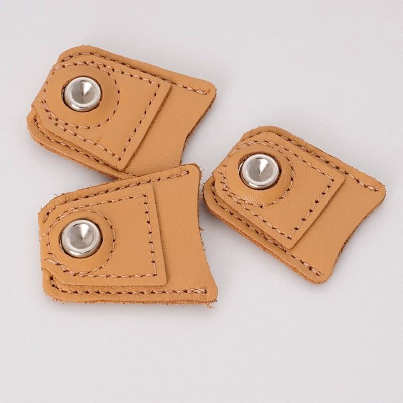 4Pcs Leather Thimble Sewing Thimble Sewing Finger Protectors for Hand Sewing Quilting Sewing Needle Embroidery Tool