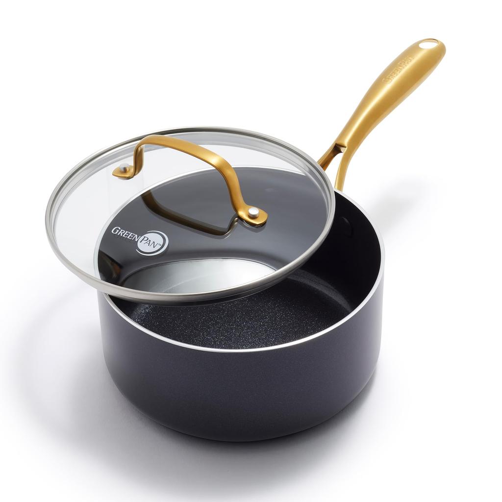 Greenpan GREENPAN Studio Ceramic Coating Made from Mineral Components Derived from Sand That Contains No Harmful Substances Saucepan 16cm IH Gas
