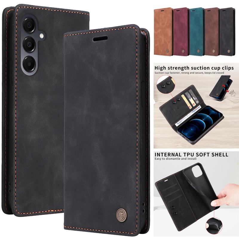 Clips de Ventosa de Alta Resistencia Funda Tipo Billetera con Tapa Para Samsung Galaxy A16 y A26 5G SM-A165 A166 A266E Con Carcasa Interna de TPU Suave