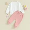 Kleinkind Baby Mädchen Kleidung 6M 12M 18M 24M 3Y Langarm Pullover Sweatshirt Stretch Jogger Hosen infant Herbst Outfit