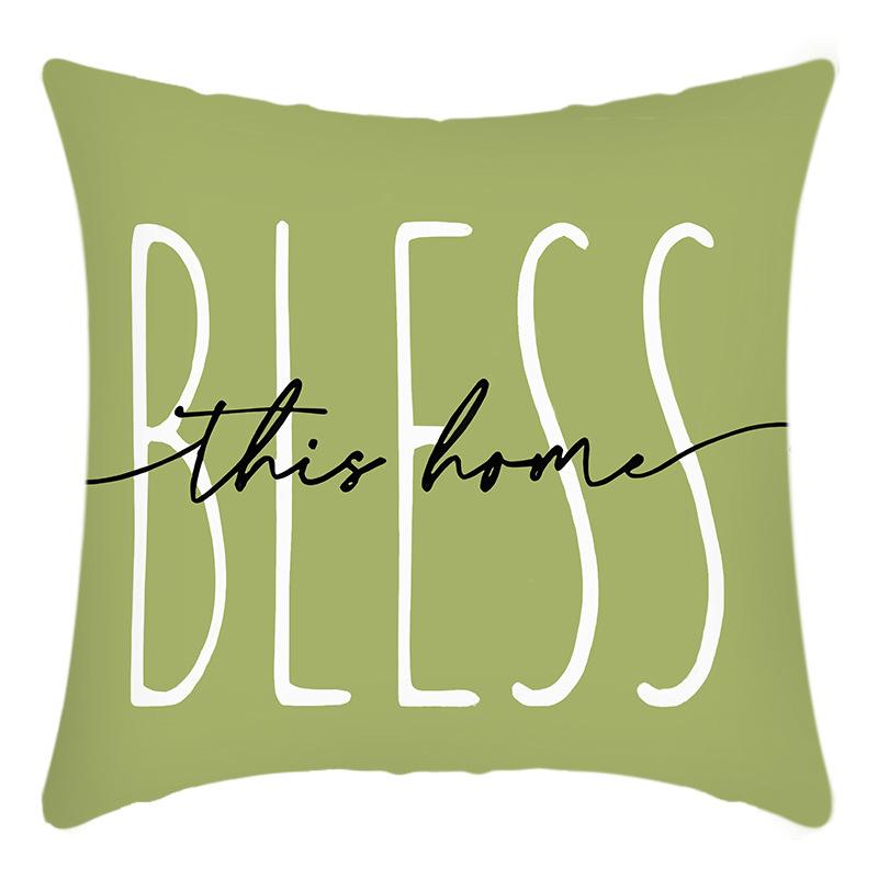 

New Pillowcases with Green Plant Letters Printed Pillowcases Flower Printed Cushions Home Sofa Cushions 45 * 45Cm pillowcase