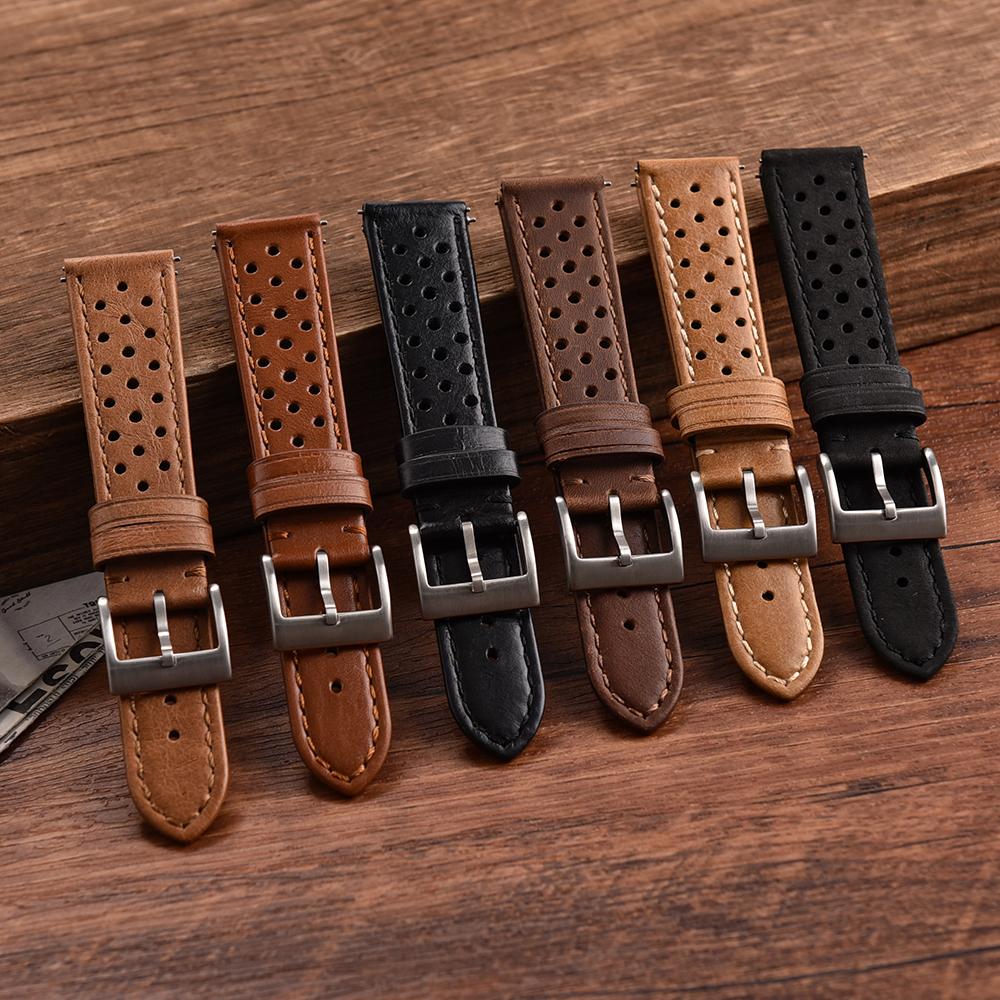 Vintage Genuine Leather Strap for Omega For Samsung Galaxy Watch 6 5 4 Soft Cowhide Breathable Wristband 18mm 20mm 22mm Bracelet