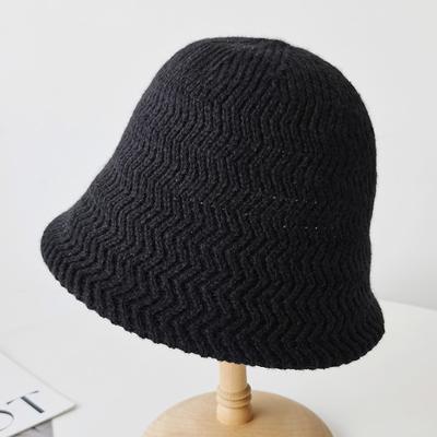 Face Small Bucket Hat New Women's Big Head Circumference Wool Bucket Hat Autumn and Winter Advanced Sense Basin Hat