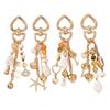 New Handmade Beaded Pearl Keychain Shell Love Heart Key Ring Pendants For Women Girls Handbag Decor Diy Key Chain Jewelry Gift