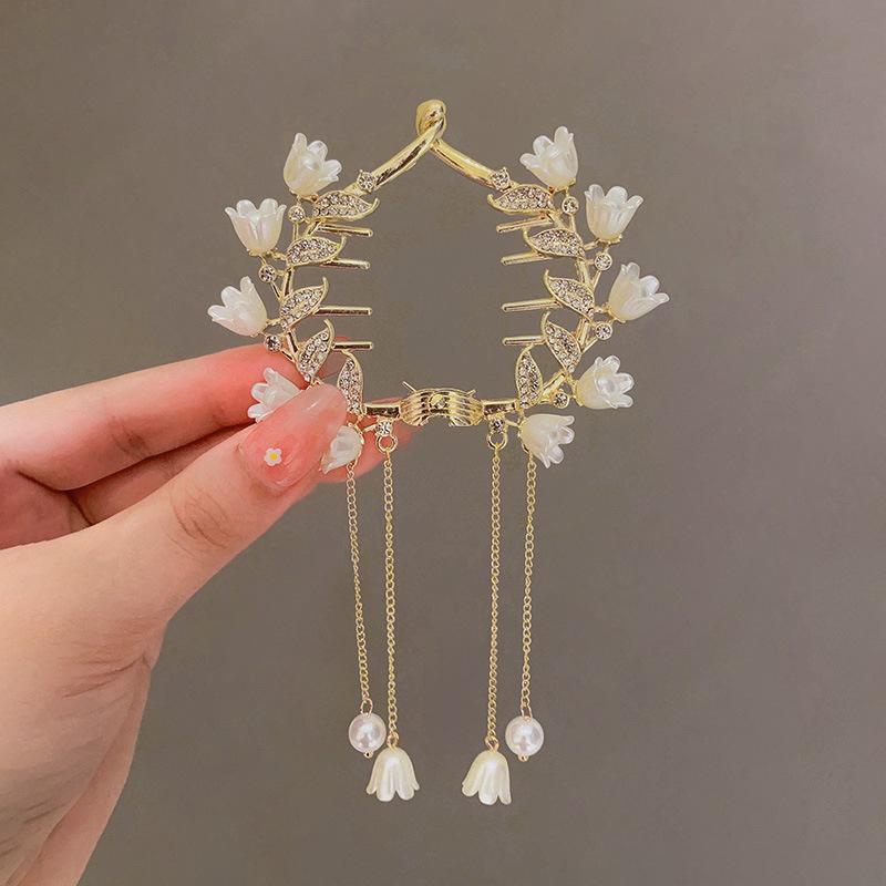 

Кисточки Заколки для волос Хвост для женщин Девушка Стразы Заколки для укладки волос для пучков Держатель для волос Элегантные заколки-пряжки для волос