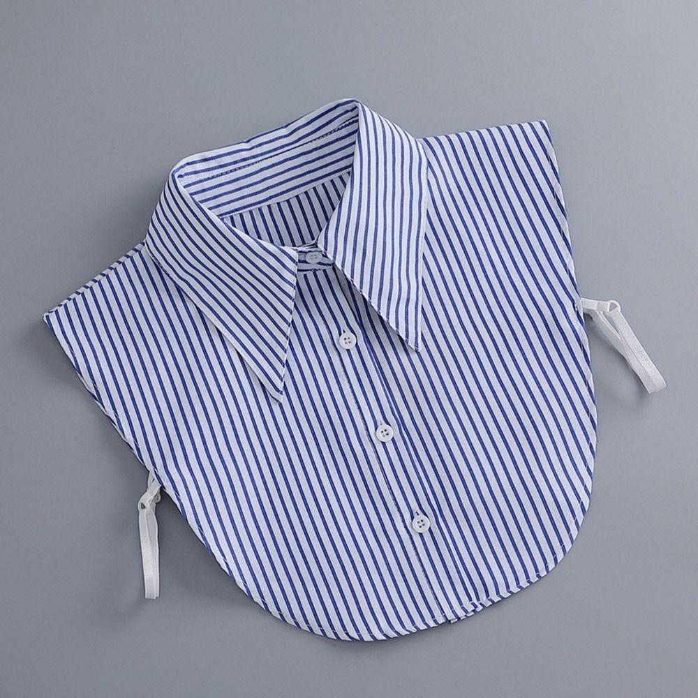 Stripes False Collar Detachable Lapel Half Shirt New Fake Collar  Women Girls