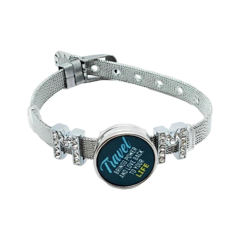 Sublimation Round Bracelet Trays Blank Base Bracelets Heat Transfer Blank Bracelet Stainless Steel Personalized Bracelet