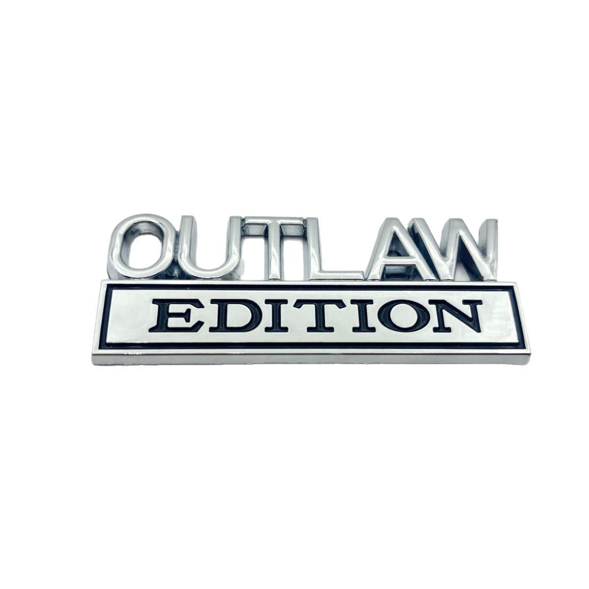 

Металлический значок на автомобиль и наклейка на крыло OUTLAW Edition чёрный/серебряный