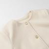 Womens Tweed Jacket Solid Color Round Neck Single Breasted Coat Elegant Casual Outerwear