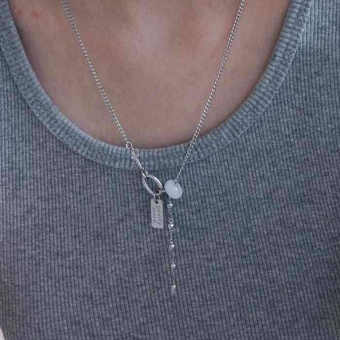 White Jade Chain Drop Necklace_PM25N013HS